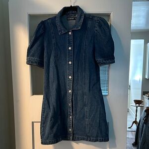 Blank NYC Blue Denim Collared Dress